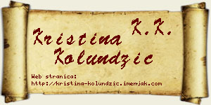 Kristina Kolundžić vizit kartica
